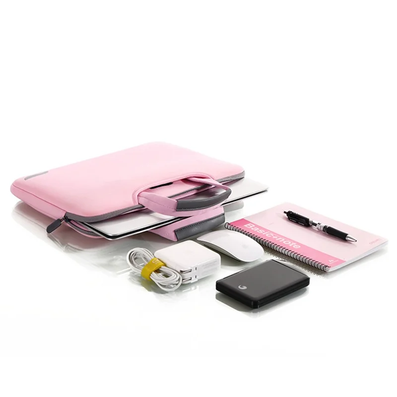 Portable Laptop Bag Case Shockproof Computer Handbag for 15.6inch Notebook - Rose
