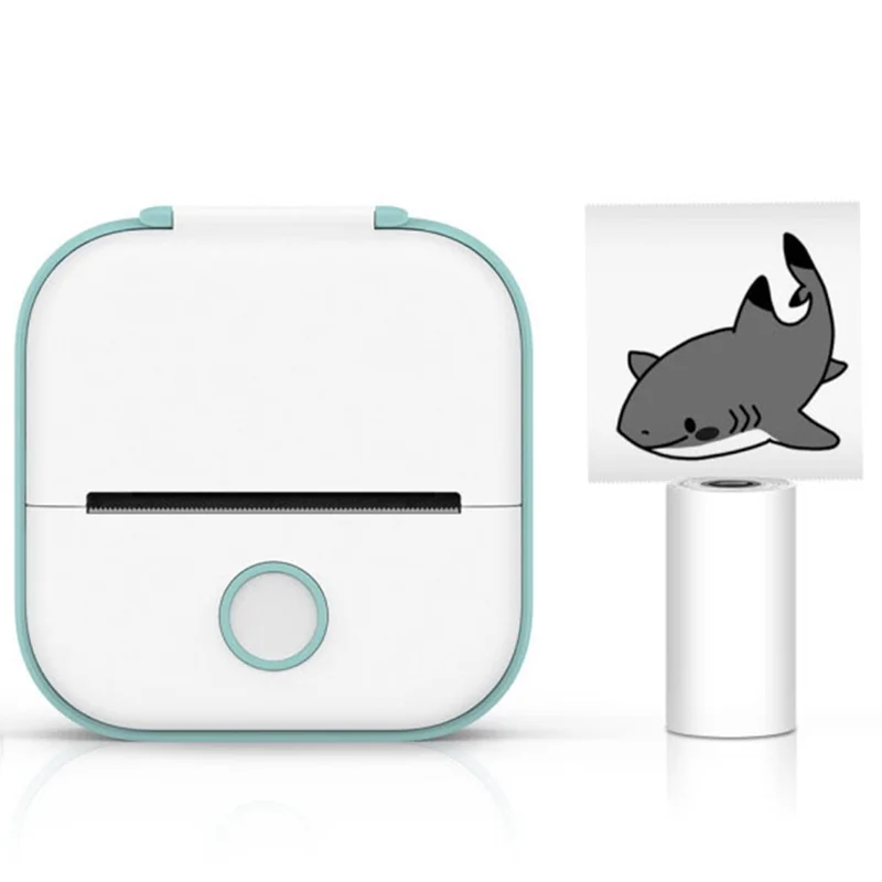 PHOMEMO T02 Mini Thermal Printer Bluetooth-compatible Home Label Printing Device - White+Green