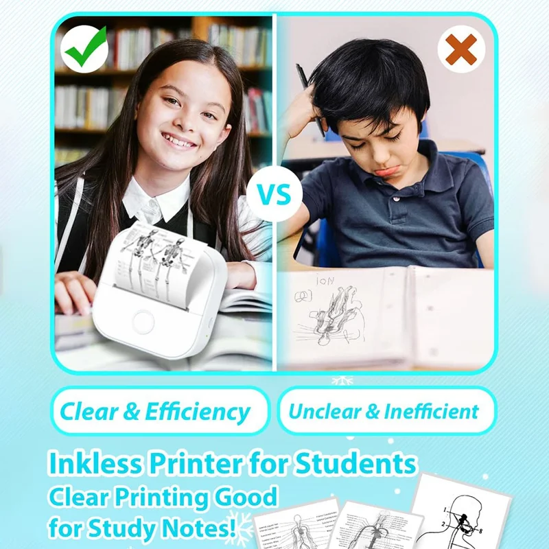 PHOMEMO T02 Mini Thermal Printer Bluetooth-compatible Home Label Printing Device - White+Green