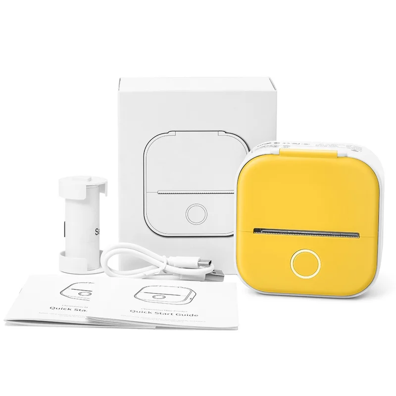 PHOMEMO T02 Mini Thermal Printer Bluetooth-compatible Home Label Printing Device - Yellow