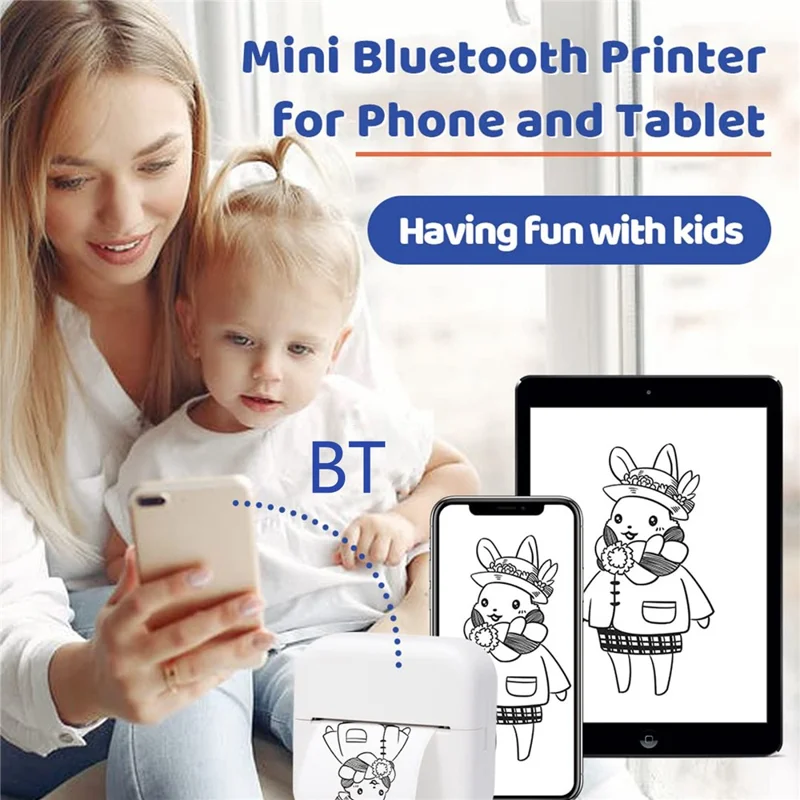 PHOMEMO M02X Pocket Bluetooth-compatible Printer Wireless Thermal Label Printer - White