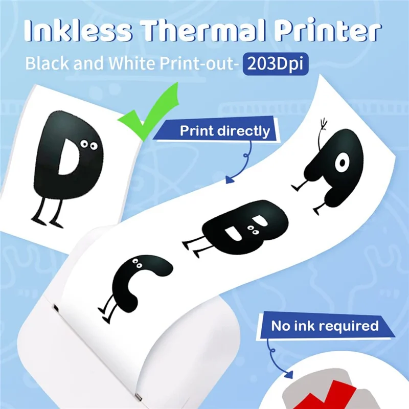 PHOMEMO M02X Pocket Bluetooth-compatible Printer Wireless Thermal Label Printer - White