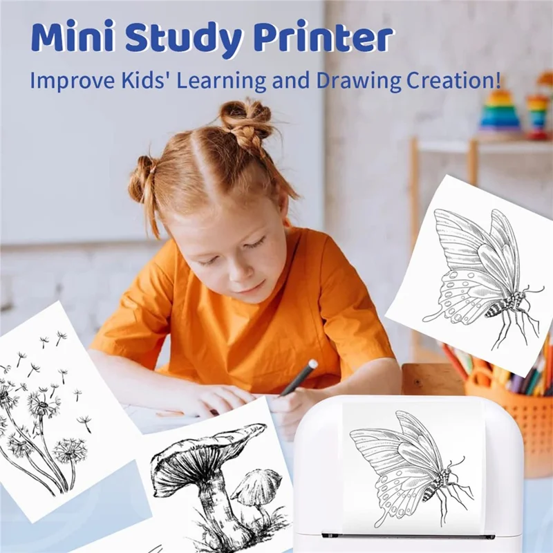 PHOMEMO M02X Pocket Bluetooth-compatible Printer Wireless Thermal Label Printer - White