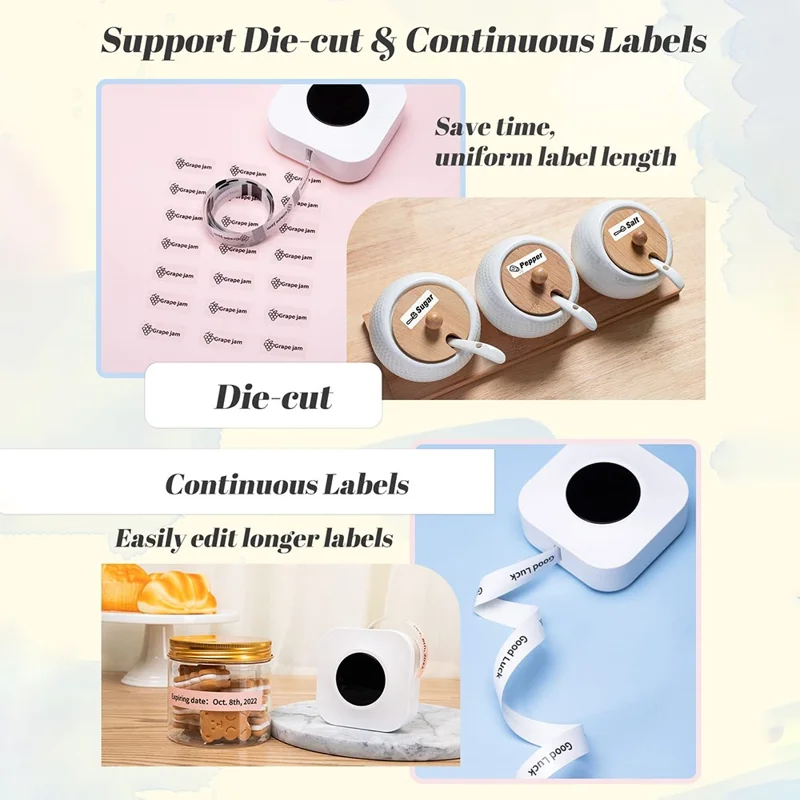 PHOMEMO Q30S DIY Sticker Label Maker Machine Mini Pocket Bluetooth-compatible Thermal Label Printer - White