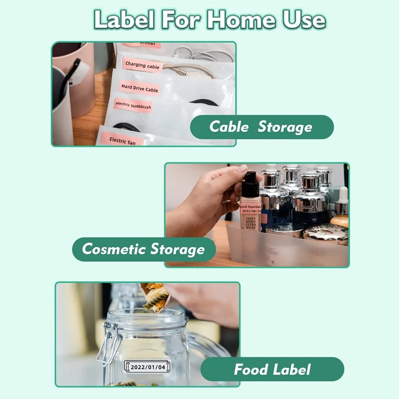 PHOMEMO Q30S DIY Sticker Label Maker Machine Mini Pocket Bluetooth-compatible Thermal Label Printer - White