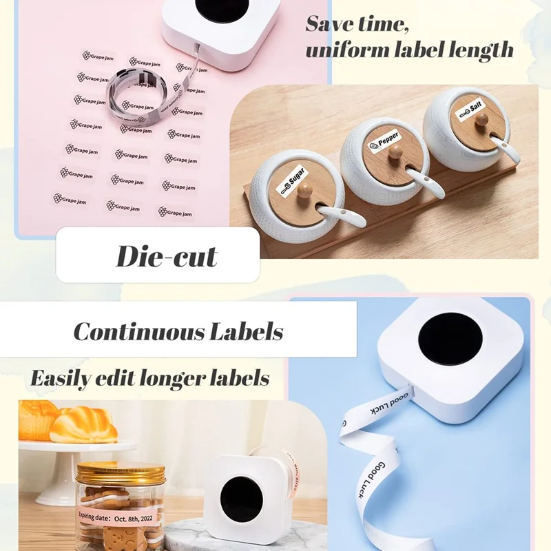 PHOMEMO Q30S DIY Sticker Label Maker Machine Mini Pocket Bluetooth-compatible Thermal Label Printer - White