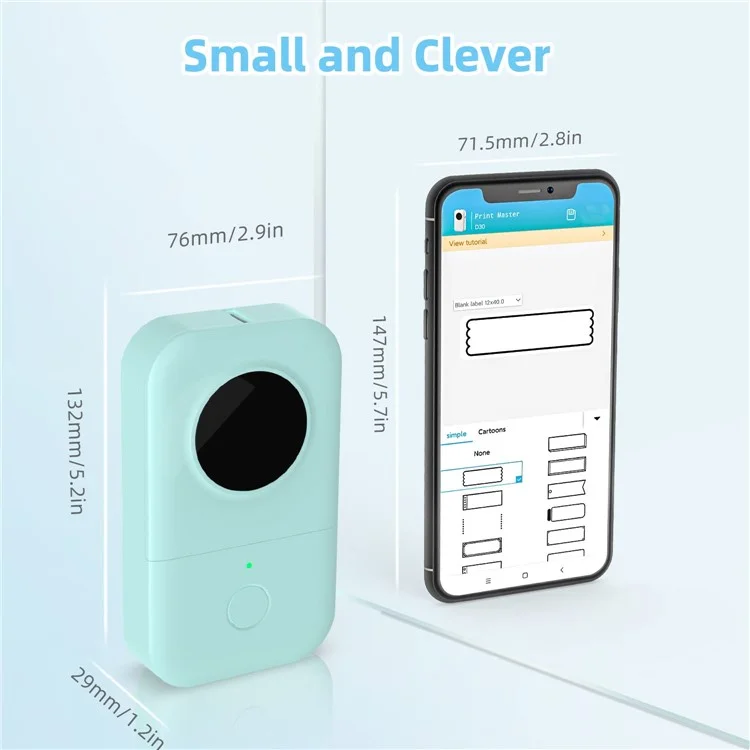 PHOMEMO D30 Portable Inkless Wireless Label Maker Mini Thermal Label Printer for Home School Office - Black