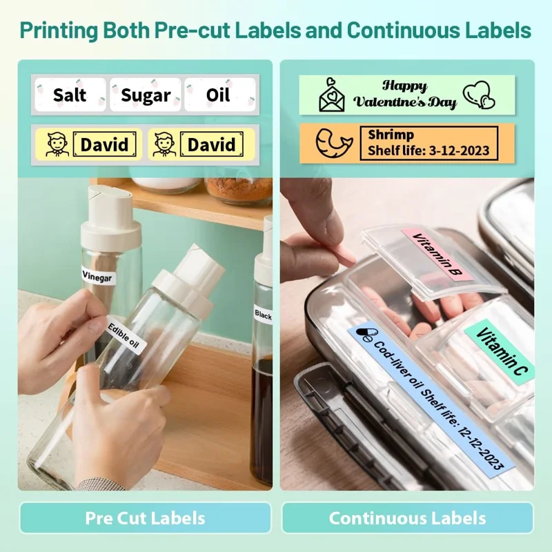 PHOMEMO D30 Portable Inkless Wireless Label Maker Mini Thermal Label Printer for Home School Office - Green