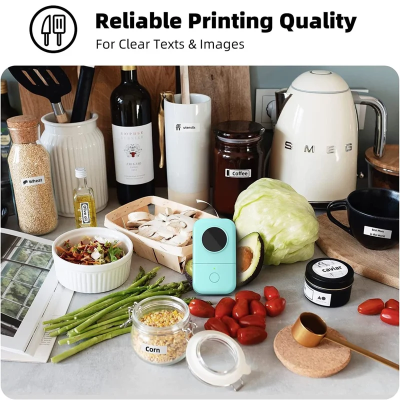 PHOMEMO D30 Portable Inkless Wireless Label Maker Mini Thermal Label Printer for Home School Office - Green