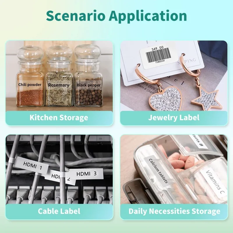 PHOMEMO D30 Portable Inkless Wireless Label Maker Mini Thermal Label Printer for Home School Office - Green