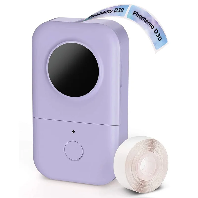 PHOMEMO D30 Portable Inkless Wireless Label Maker Mini Thermal Label Printer for Home School Office - Purple