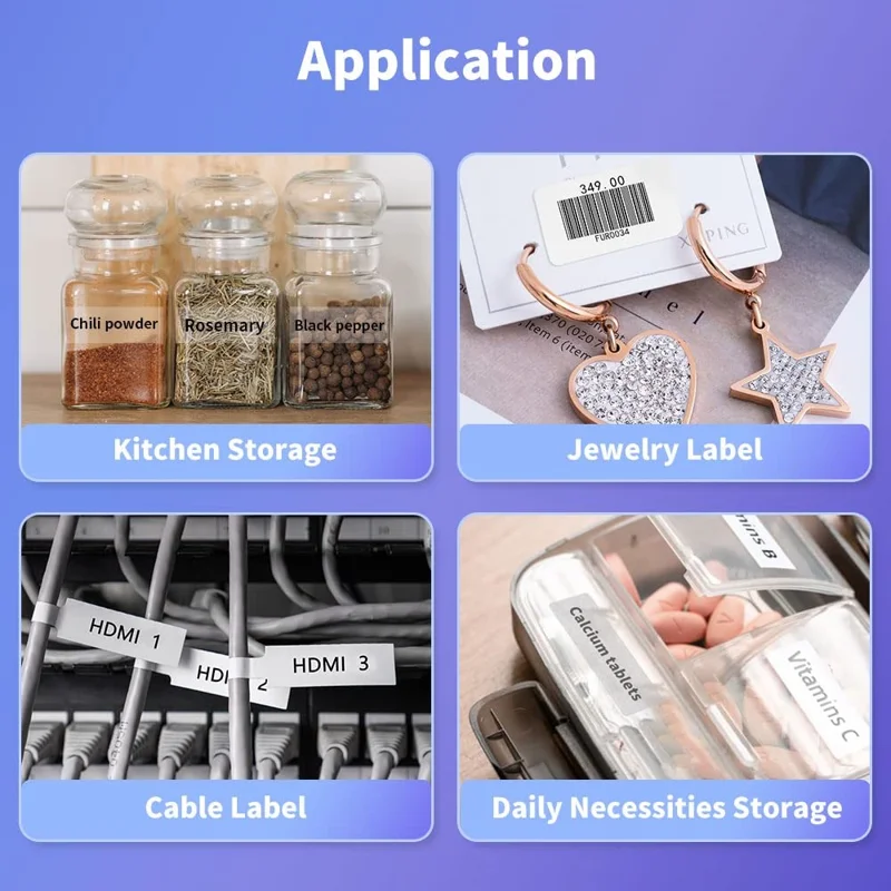 PHOMEMO D30 Portable Inkless Wireless Label Maker Mini Thermal Label Printer for Home School Office - Purple