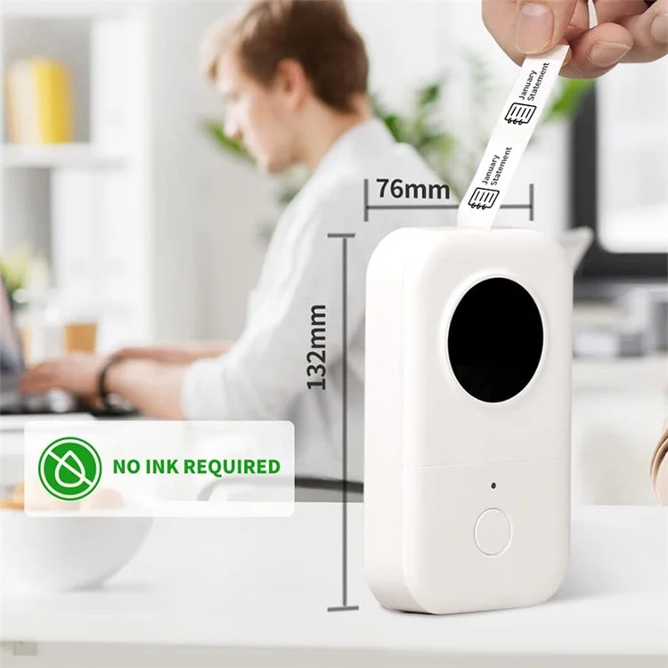 PHOMEMO D30 Portable Inkless Wireless Label Maker Mini Thermal Label Printer for Home School Office - White