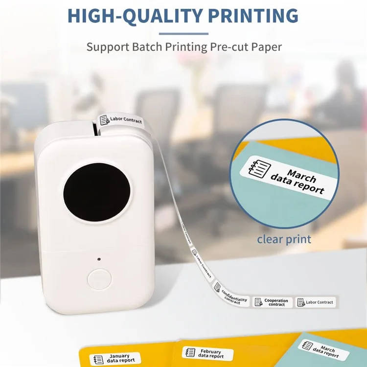 PHOMEMO D30 Portable Inkless Wireless Label Maker Mini Thermal Label Printer for Home School Office - White