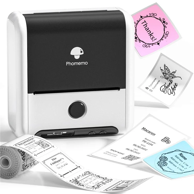PHOMEMO M200 Mini Thermal Label Maker 203DPI Bluetooth-compatible Barcode Labeler - White