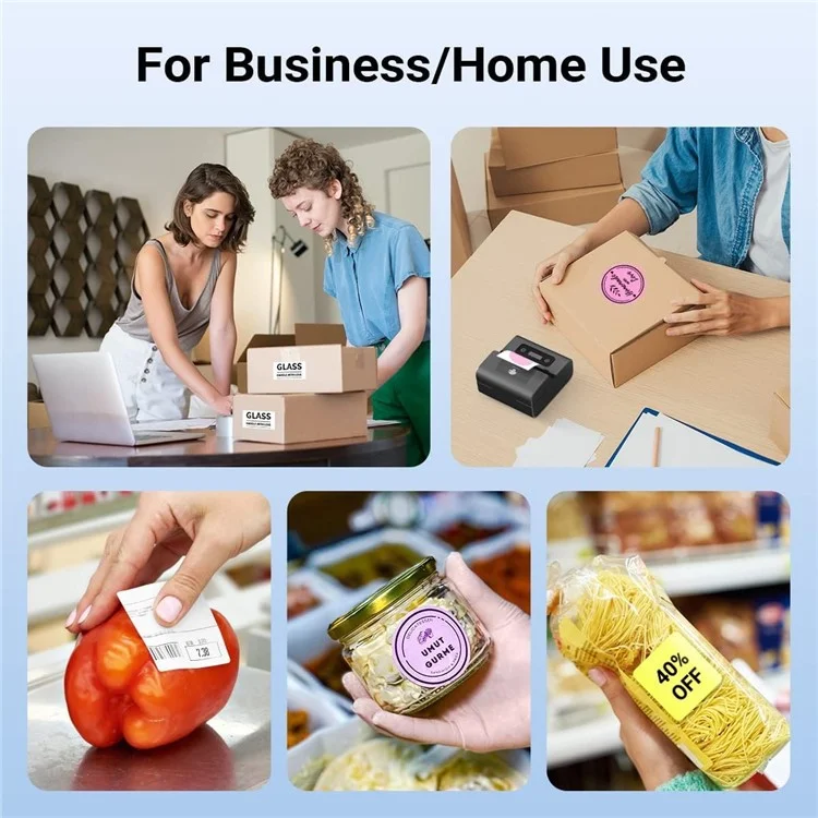 PHOMEMO M221 Thermal Wireless Label Printer Mini Barcode Printer Bluetooth-compatible Label Maker - Grey