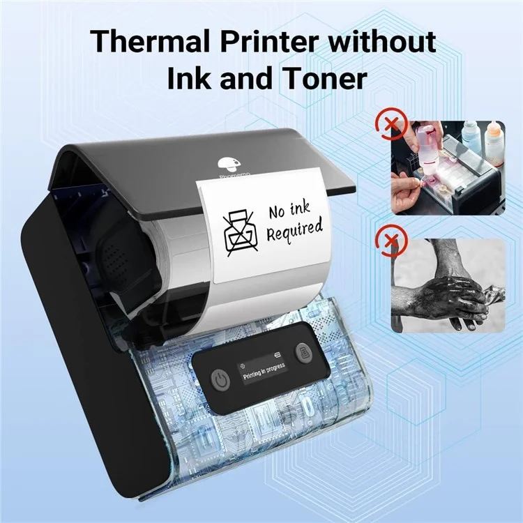 PHOMEMO M221 Thermal Wireless Label Printer Mini Barcode Printer Bluetooth-compatible Label Maker - Grey