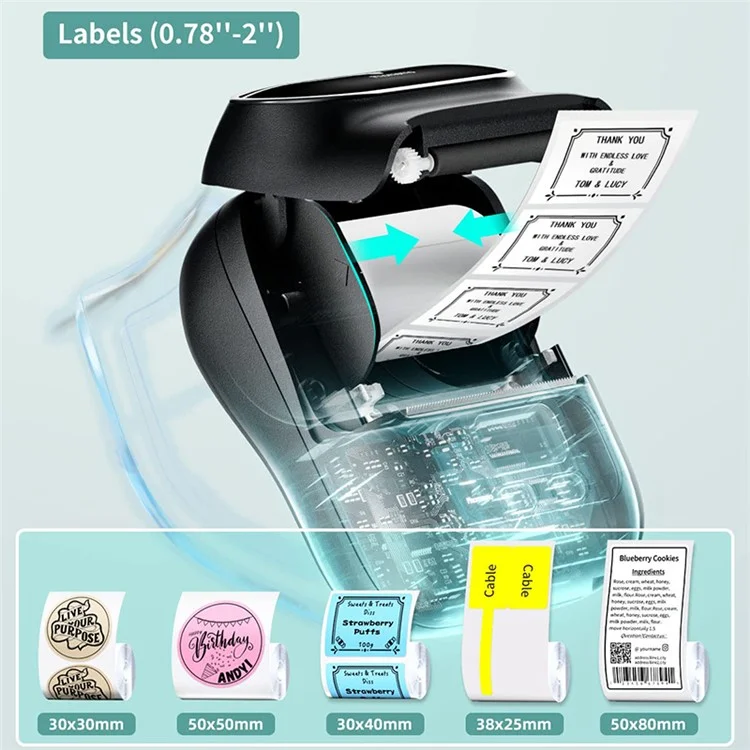 PHOMEMO M110 Mini Bluetooth-compatible Inkless Thermal Printer Wireless Clothes Barcode Label Price Tag Printer - Black