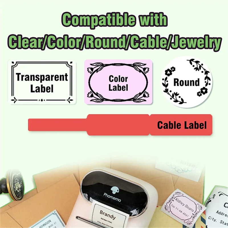 PHOMEMO M110 Mini Bluetooth-compatible Inkless Thermal Printer Wireless Clothes Barcode Label Price Tag Printer - Pink