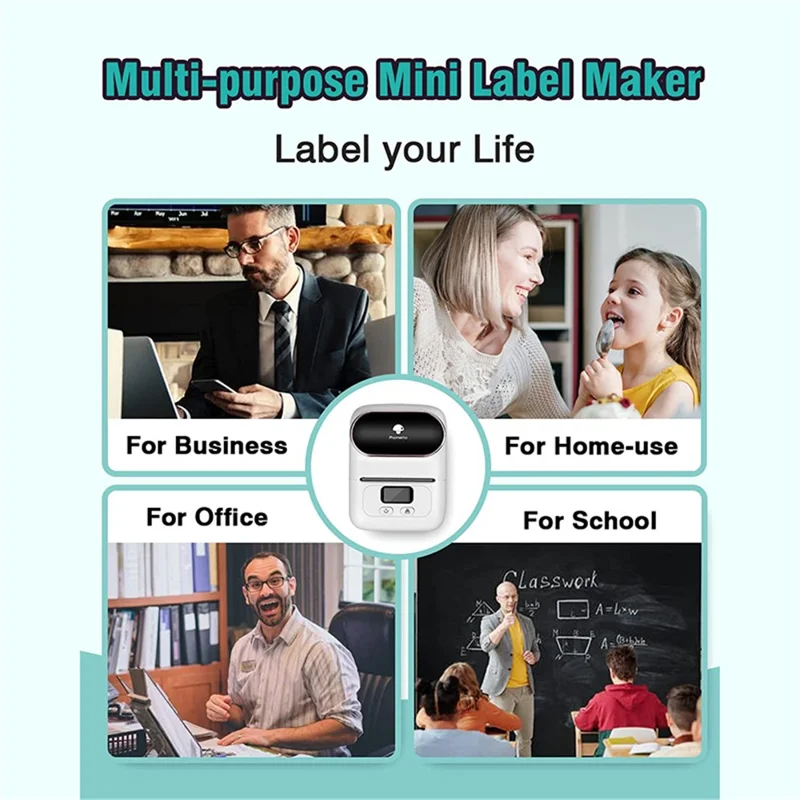 PHOMEMO M110 Mini Bluetooth-compatible Inkless Thermal Printer Wireless Clothes Barcode Label Price Tag Printer - White