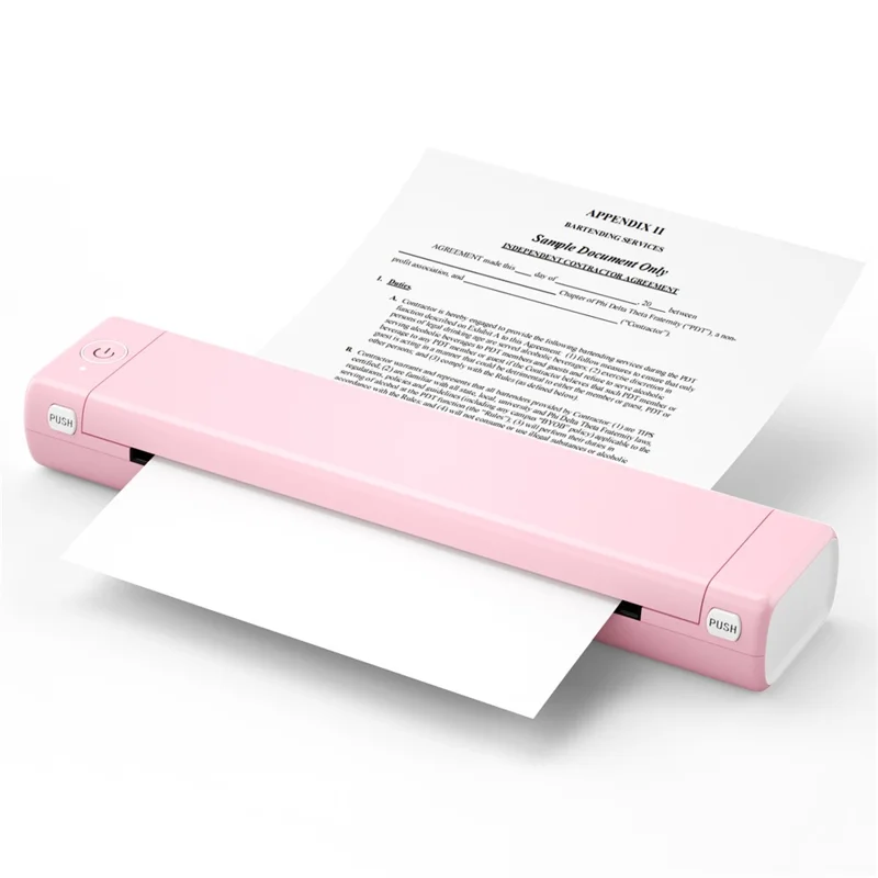 PHOMEMO M08F Bluetooth-compatible Inkless Thermal Printer Document Contract A4 Paper Printer, A4 Version / 210mm Print Width - Pink