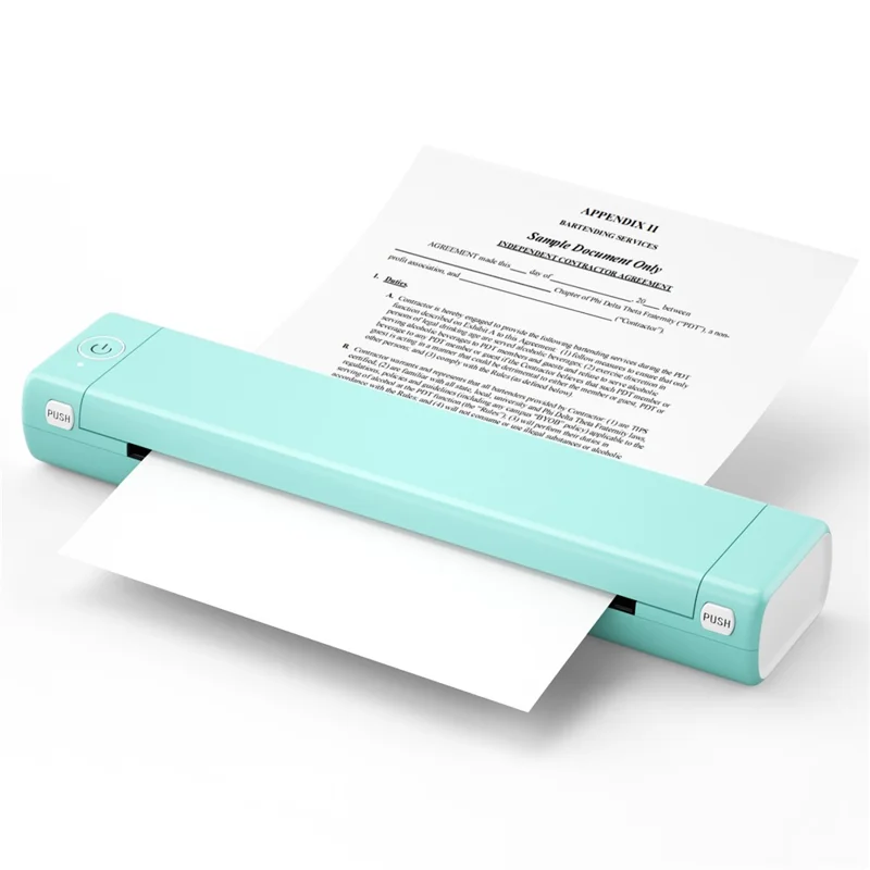 PHOMEMO M08F Bluetooth-compatible Inkless Thermal Printer Document Contract A4 Paper Printer, A4 Version / 210mm Print Width - Green