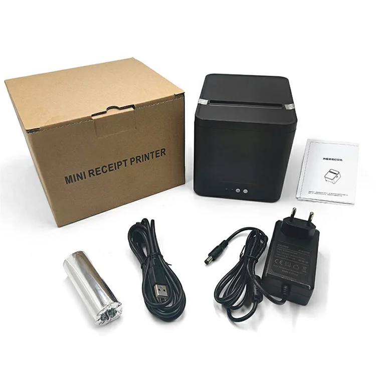 80A Thermal Receipt Printer POS Printing Tool with 80mm Printing Width - US Plug