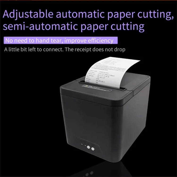 80A Thermal Receipt Printer POS Printing Tool with 80mm Printing Width - US Plug