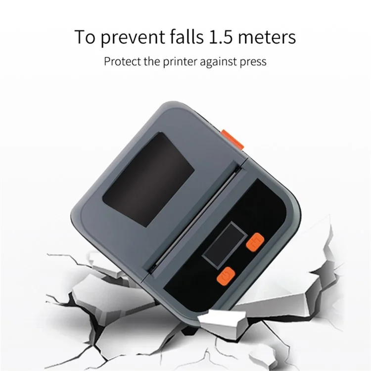 TPL80H Portable Thermal Label Printer Wireless Mobile Receipt Printer, USB+Bluetooth-compatible Version - UK Plug