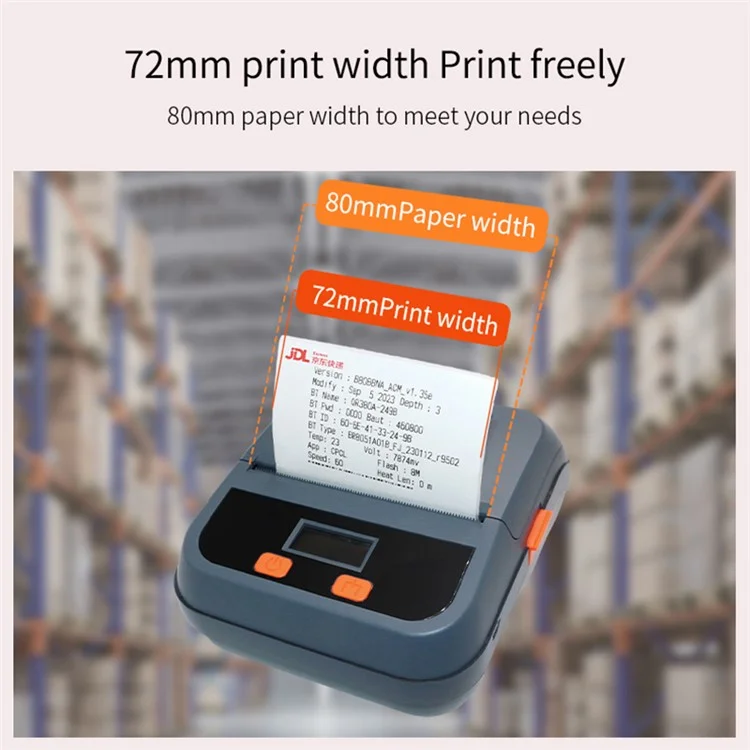 TPL80H Portable Thermal Label Printer Wireless Mobile Receipt Printer, USB+Bluetooth-compatible Version - UK Plug