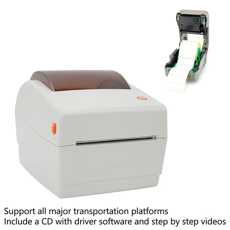 TP403 180mm / s Fast Printing Desktop Thermal Printer Barcode Label Printer, USB+Bluetooth-compatible Version - US Plug