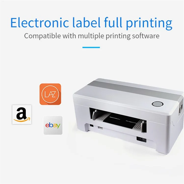 TDL406 203DPI Desktop Thermal Label Printer High Speed Printing Barcode Sticker Maker Machine, US Plug versione USB