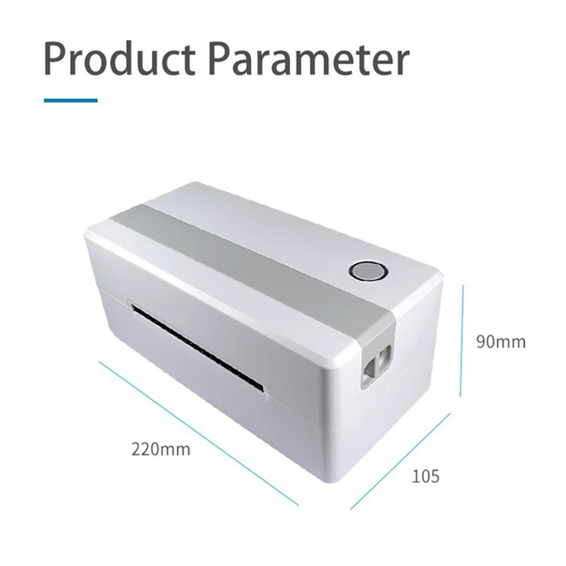 TDL406 203DPI Desktop Thermal Label Printer High Speed Printing Barcode Sticker Maker Machine, USB Version - EU Plug