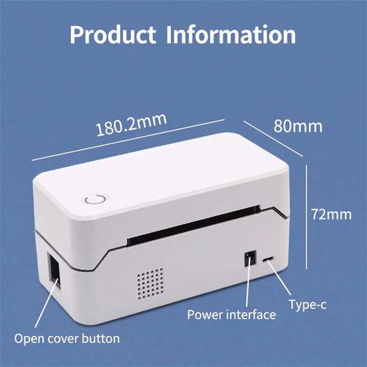 TDL407H 180mm / s High Speed Desktop Thermal Label Printer Barcode Printing Machine, Versione USB - Spina US