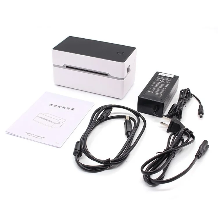 TDL402 Fast Printing 203DPI Thermal Printer Inkless Barcode Label Printer, USB + Bluetooth-compatible Version - US Plug