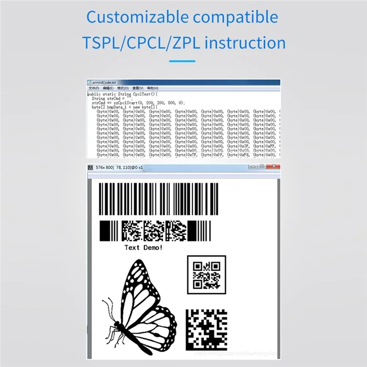TDL402 Fast Printing 203DPI USB Thermal Printer Inkless Barcode Label Printer - US Plug