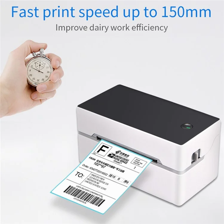 TDL402 Fast Printing 203DPI USB Thermal Printer Inkless Barcode Label Printer - US Plug