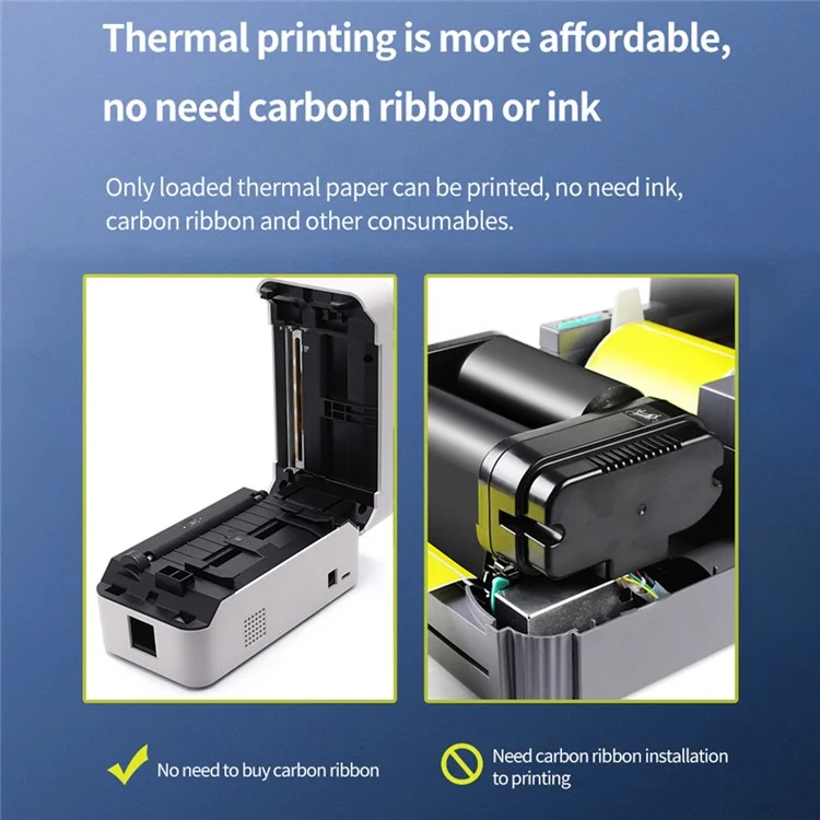 TDL401H USB Computer Thermal Label Printer Receipt Printing Tool - US Plug
