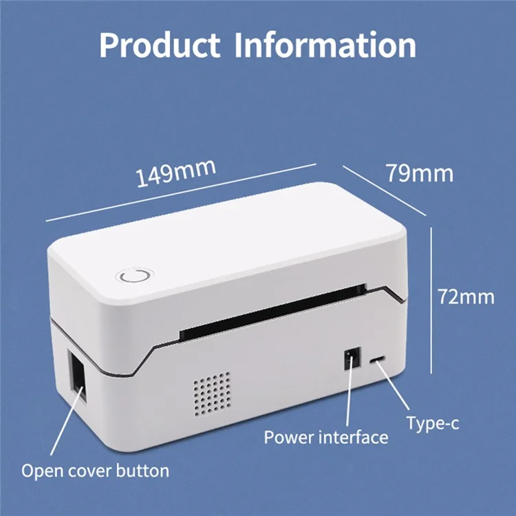 TDL401H USB Computer Thermal Label Printer Receipt Printing Tool - US Plug