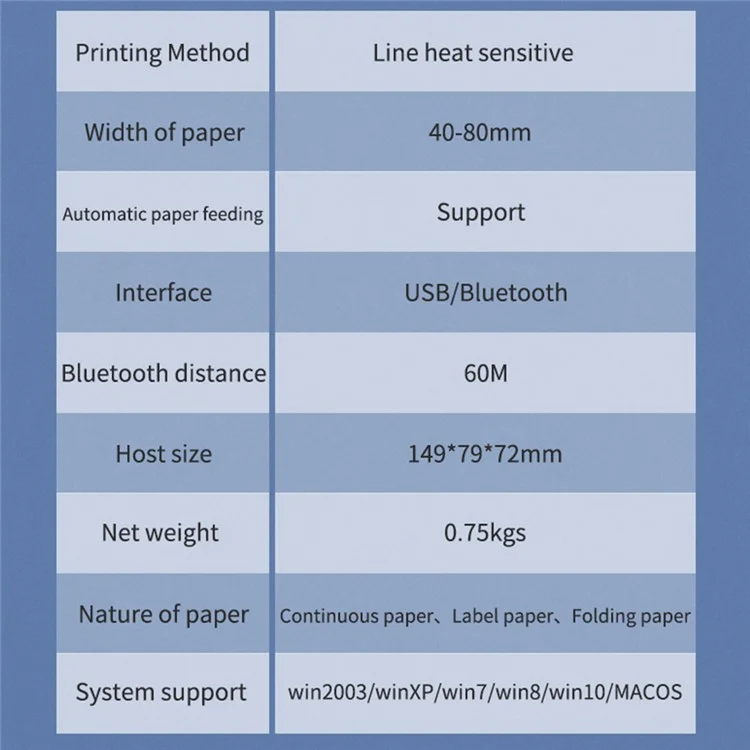TDL401H USB Computer Thermal Label Printer Receipt Printing Tool - US Plug