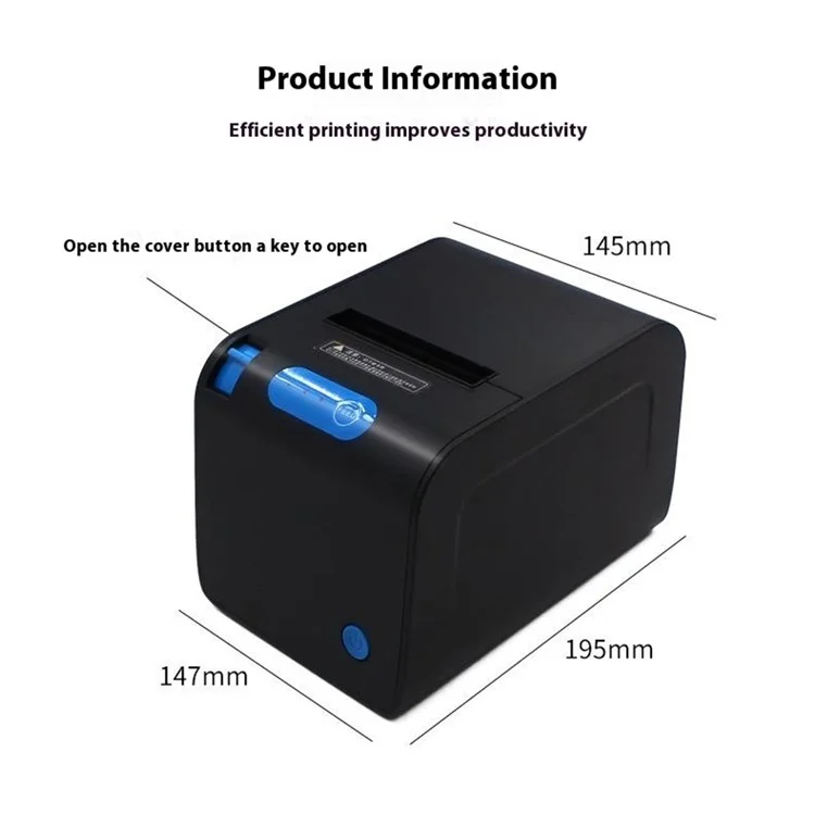 8032III Thermal Receipt Printer con larghezza di stampa della carta di 80 mm, supporta il sistema Windows - Spina USA