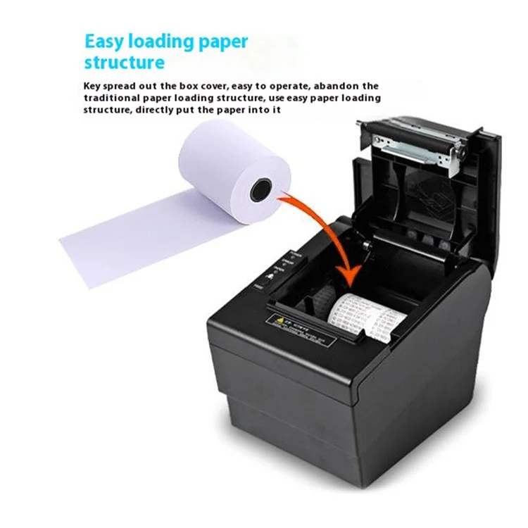 80370 USB+Bluetooth-compatible Thermal Label Printer  80mm Printing Width Receipt Printing Tool - EU Plug