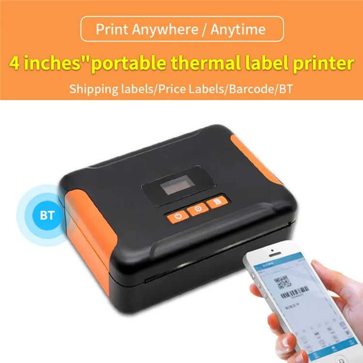 HL40 Cell Phone Bluetooth-compatible USB Thermal Label Printer 4 inch Printing Machine - UK Plug