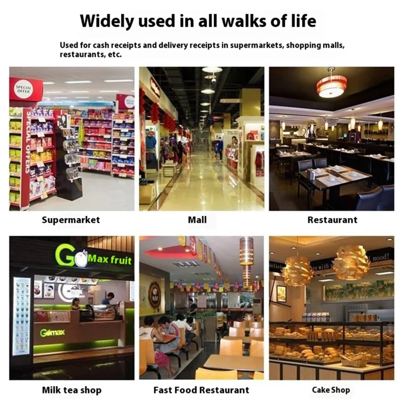 80HB5 USB+Bluetooth-compatible 80mm Thermal Label Printer Receipt Printing Tool for Apple / Android- EU Plug