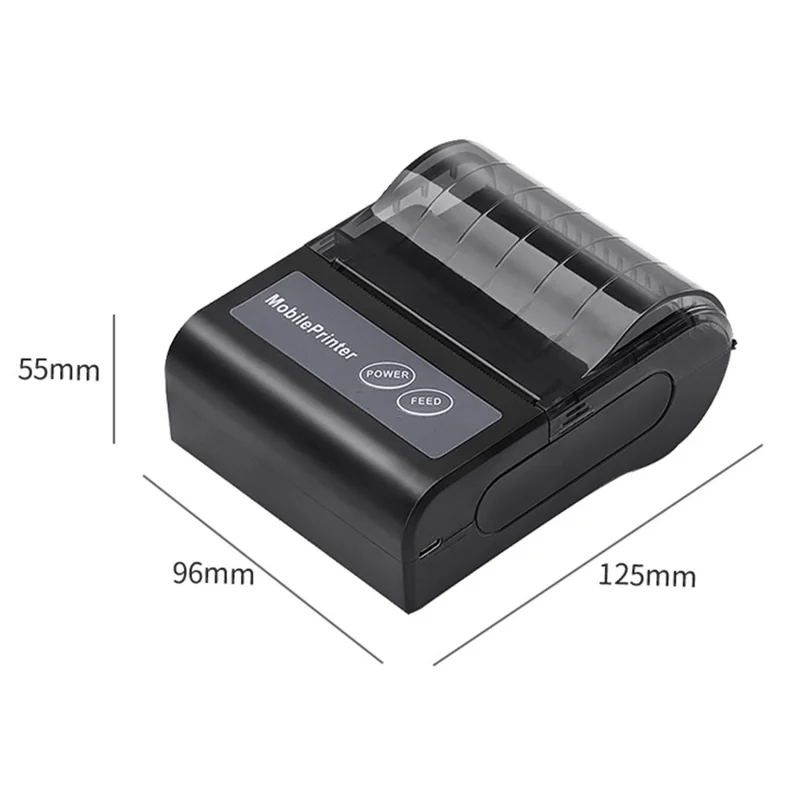 80HB5 USB+Bluetooth-compatible 80mm Thermal Label Printer Receipt Printing Tool for Apple / Android- EU Plug