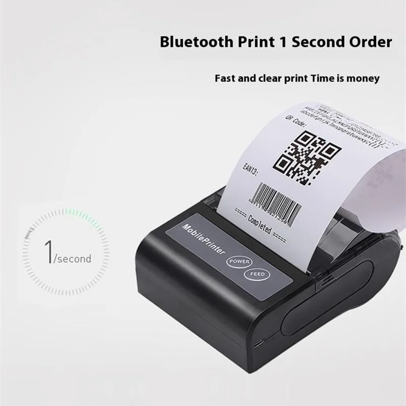 80HB5 USB+Bluetooth-compatible 80mm Thermal Label Printer Receipt Printing Tool for Apple / Android- EU Plug