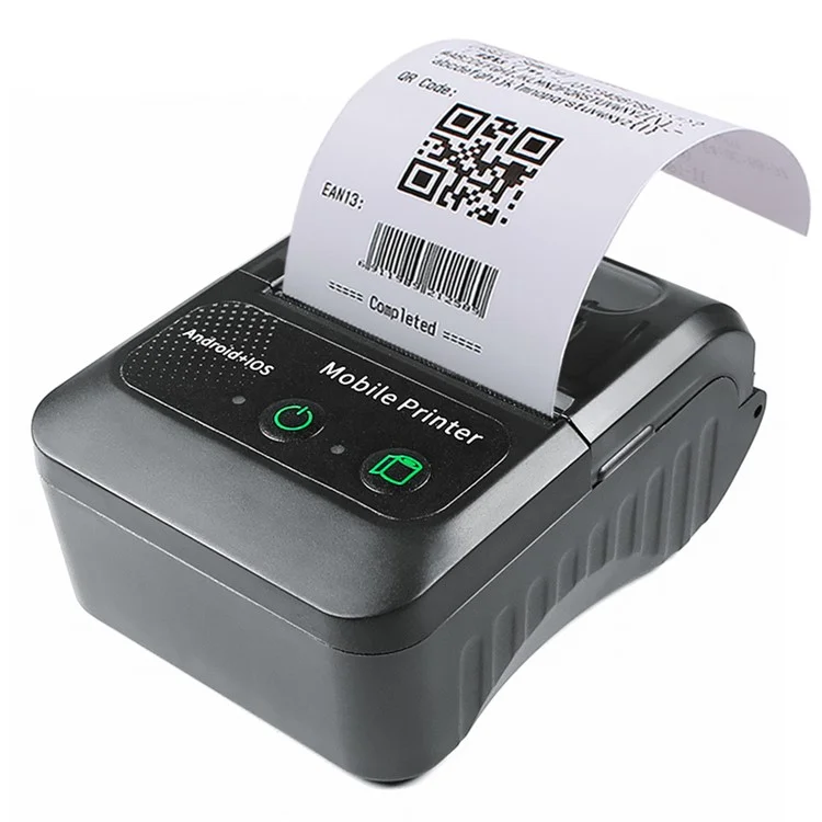 58BH2 USB+Bluetooth-compatible Thermal Label Printer Receipt Printing Tool with 58mm Width Printing Paper Roll - US Plug
