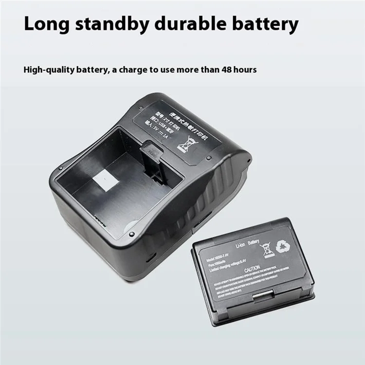 58BH2 USB+Bluetooth-compatible Thermal Label Printer Receipt Printing Tool with 58mm Width Printing Paper Roll - US Plug