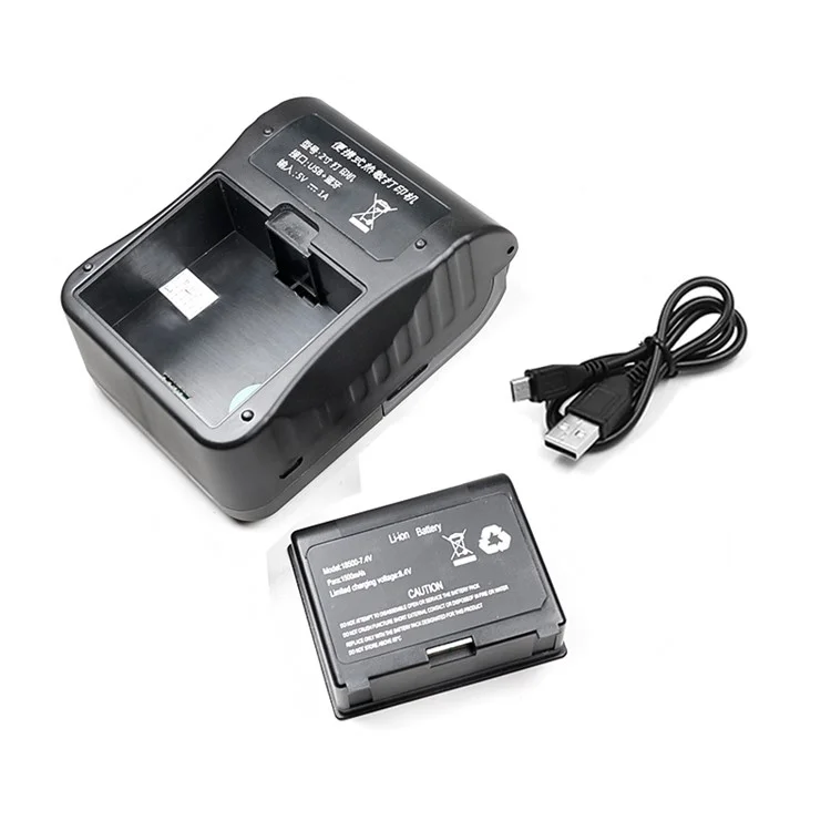 58BH2 USB+Bluetooth-compatible Thermal Label Printer Receipt Printing Tool with 58mm Width Printing Paper Roll - US Plug