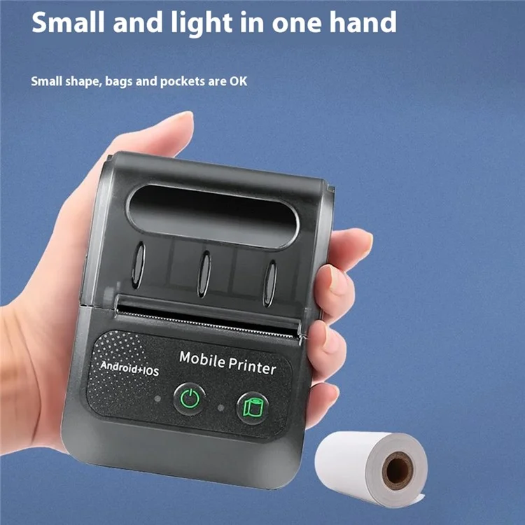 58BH2 USB+Bluetooth-compatible Thermal Label Printer Receipt Printing Tool with 58mm Width Printing Paper Roll - US Plug